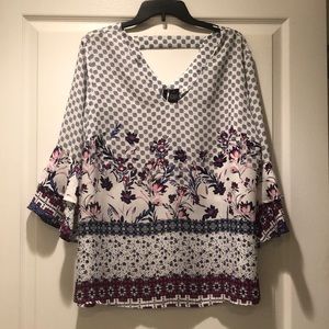 New Directions Floral Print Blouse